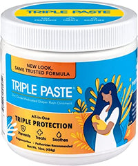 Triple Paste Diaper Rash Cream, Hypoallergenic Medicated Ointment for Babies, 16 oz