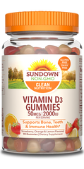 Sundown Vitamin D3 Gummies, 2000 IU, 90 Count UPC 030768534912