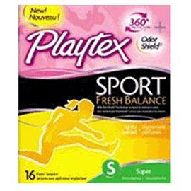 Playtex Sport Fresh Balance Tampon, Super Scented, 16 CT