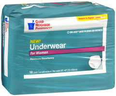GNP Underwear for Women Maximum Absorbency, 4 Packs of 18