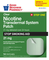 GNP Clear Nicotine Transdermal System Patch 21mg, 14 Patches