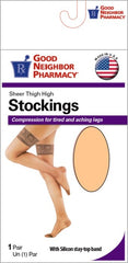 GNP Sheer Thigh High Stockings Beige Medium, 1 Pair