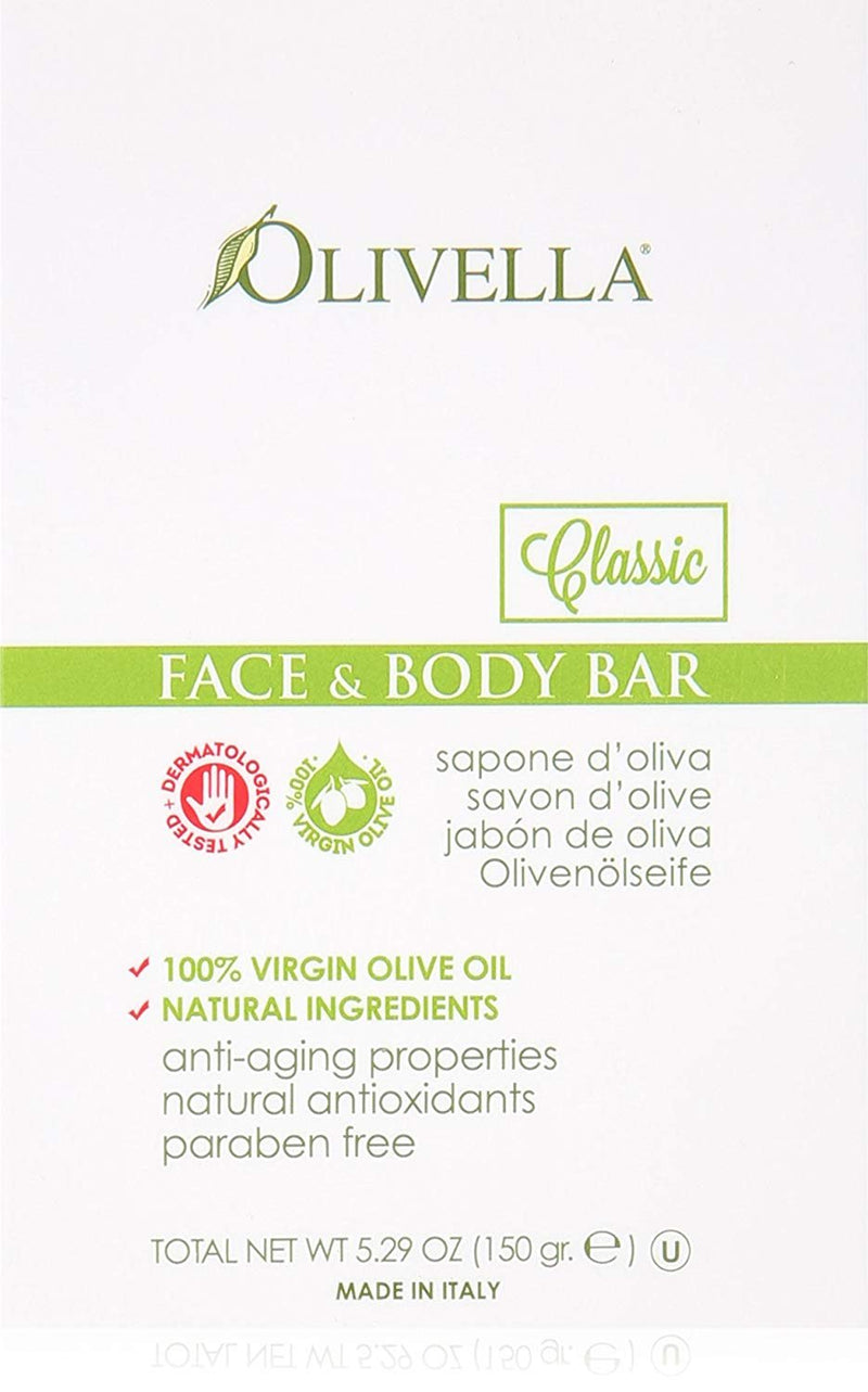 Olivella Classic Face & Body Bar 100% Virgin Olive Oil - 4.29 oz