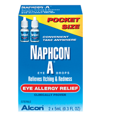 Naphcon-A Allergy Red Itch Relief Eye Drops, Two 5 ml Bottles
