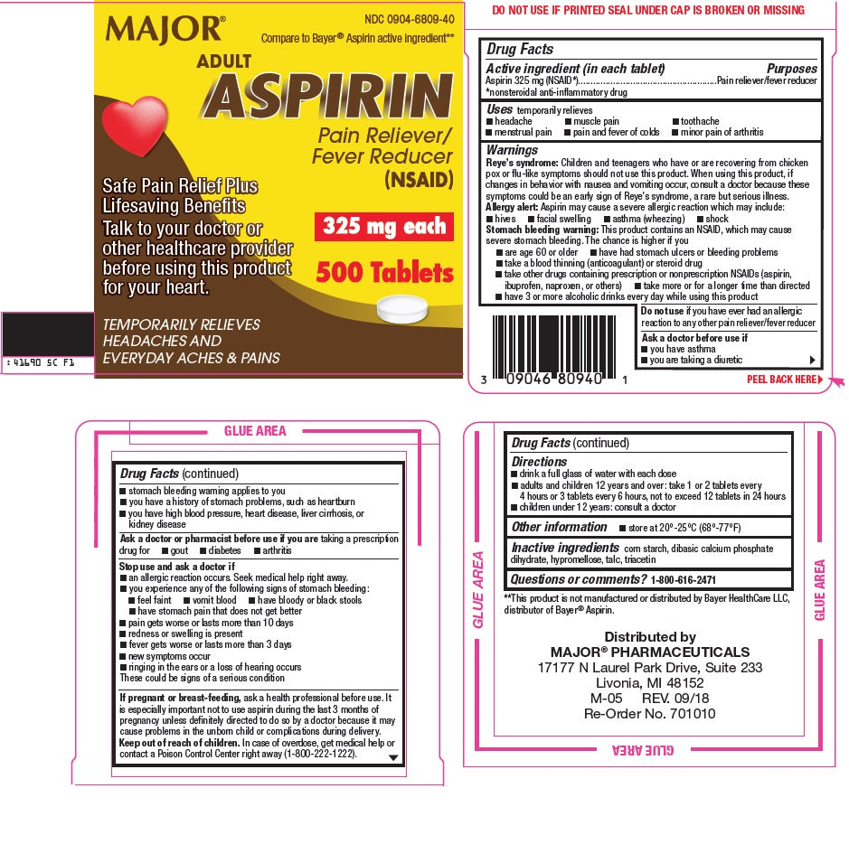 Major Aspirin Tabs (325mg)- 500 count