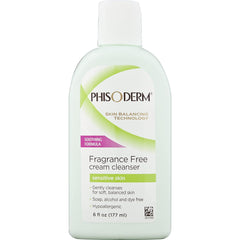 Phisoderm Fragrance Free Cream Cleanser for Sensitive Skin, 6 Fl Oz