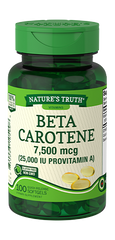 Nature's Truth Beta Carotene Quick Release Softgels, 7,500mcg (25,000iu Vitamin A), 100 Count