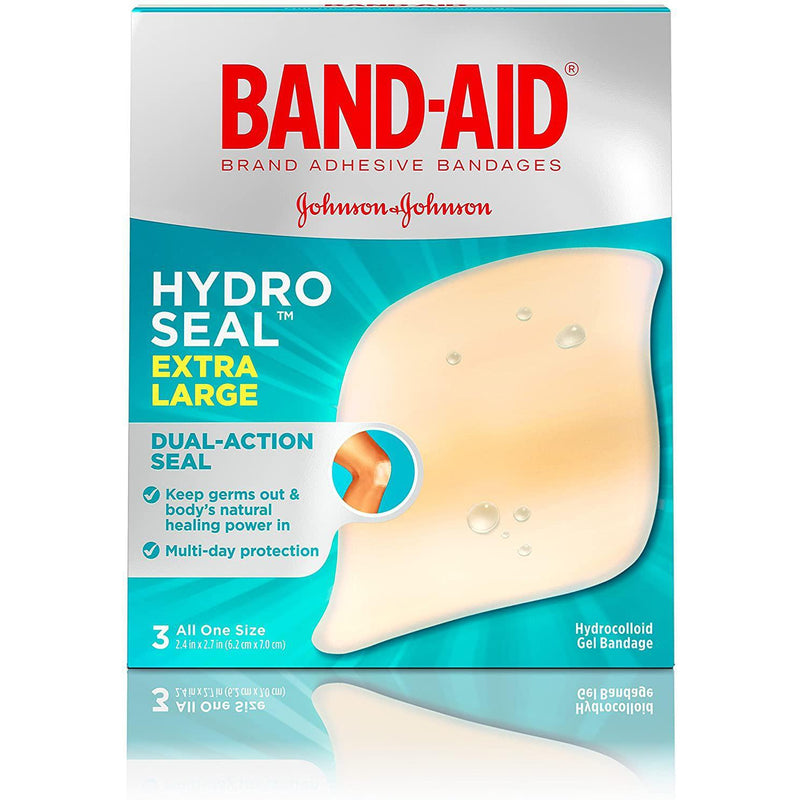 Band-Aid Brand Hydro Seal Extra Large Waterproof Adhesive Bandages, 2.4" x 2.7", 3 Count