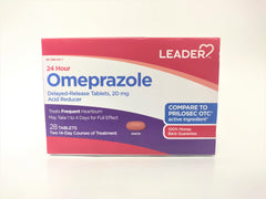 Leader 24 Hour Omeprazole 20mg, 28 tablets, delayed release