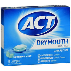ACT Dry Mouth Lozenges Soothing Mint - 18 Count