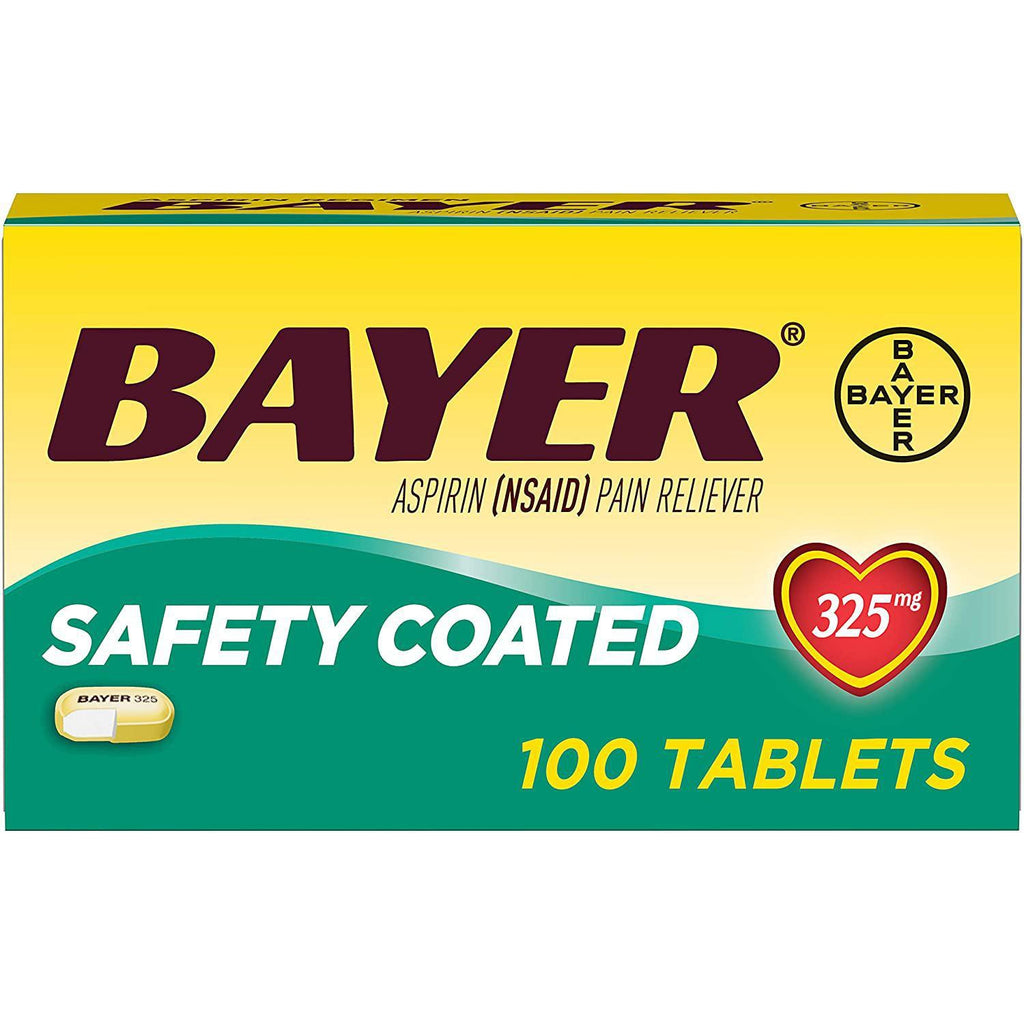 Bayer Aspirin 325mg Enteric Coated Tablets, 100 Count