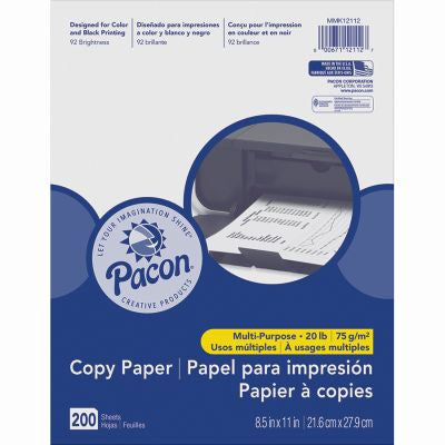 Pacon Multi-Purpose Paper, White, 20 lb, 200 count