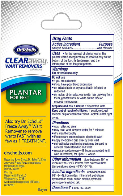 Dr scholl's clear away orders plantar wart remover