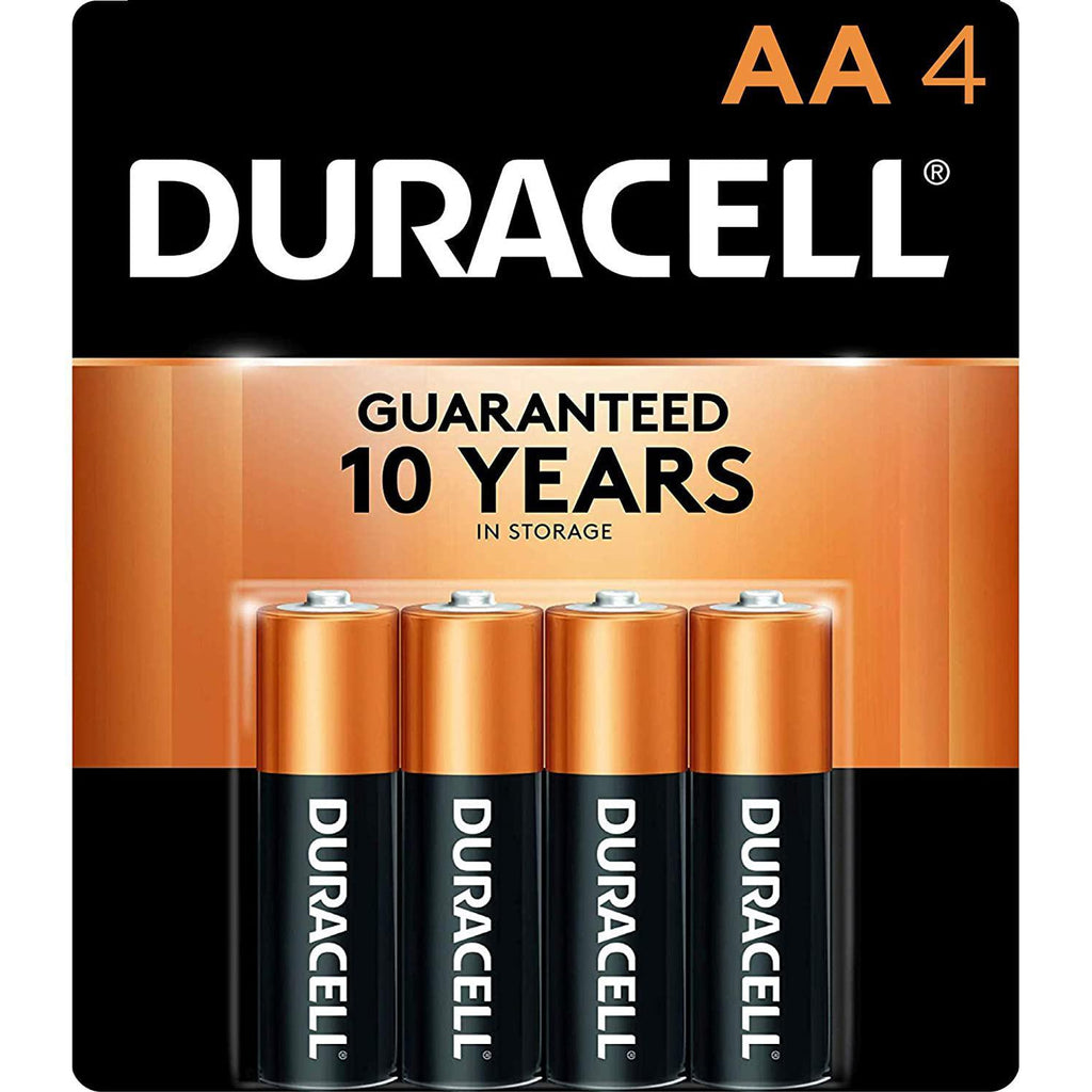 Duracell Coppertop AA Batteries, Alkaline, 4 Pack