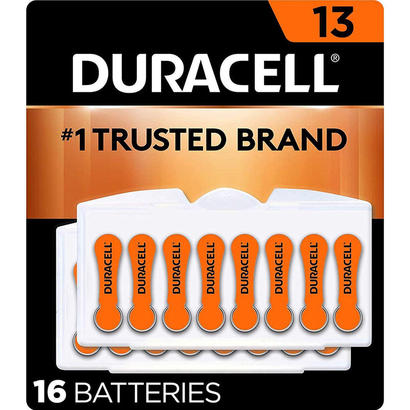Duracell Hearing Aid Batteries Size 13, with EasyTab for Ease of Installation, 16 Count
