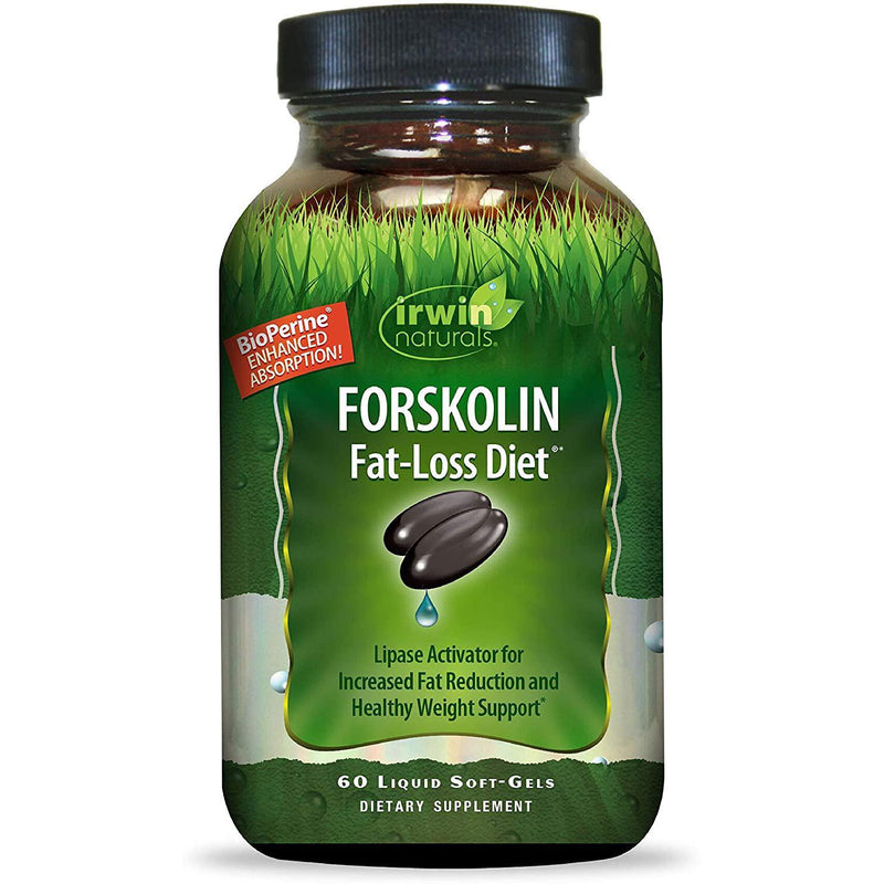 Irwin Naturals Forskolin Fat-Loss Diet Healthy Weight Loss Support + Fat Burner with Flaxseed & Coconut Oil - 60 Liquid Softgels