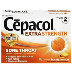 Cepacol Maximum Strength Throat Drop Lozenges, Honey Lemon, 16 Lozenges