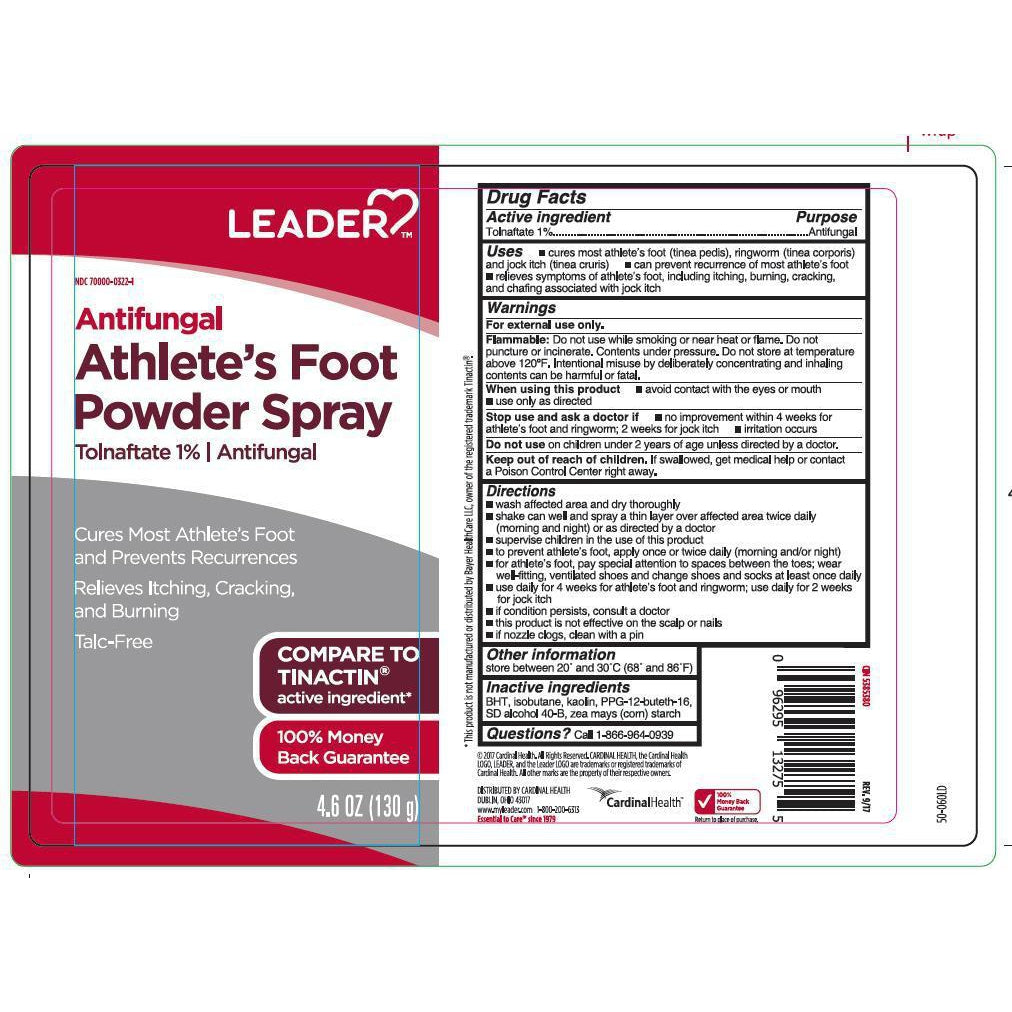 Leader Antifungal Athlete's Foot Powder Spray, Tolnaftate 1%, 4.6 Ounce