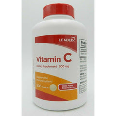 Leader Vitamin C 500 mg Dietary Supplement, 500 tablets