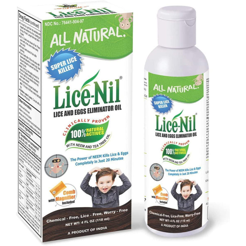Lice-Nil Natural Head Lice Treatment Oil Kit, With Comb, 4 Oz