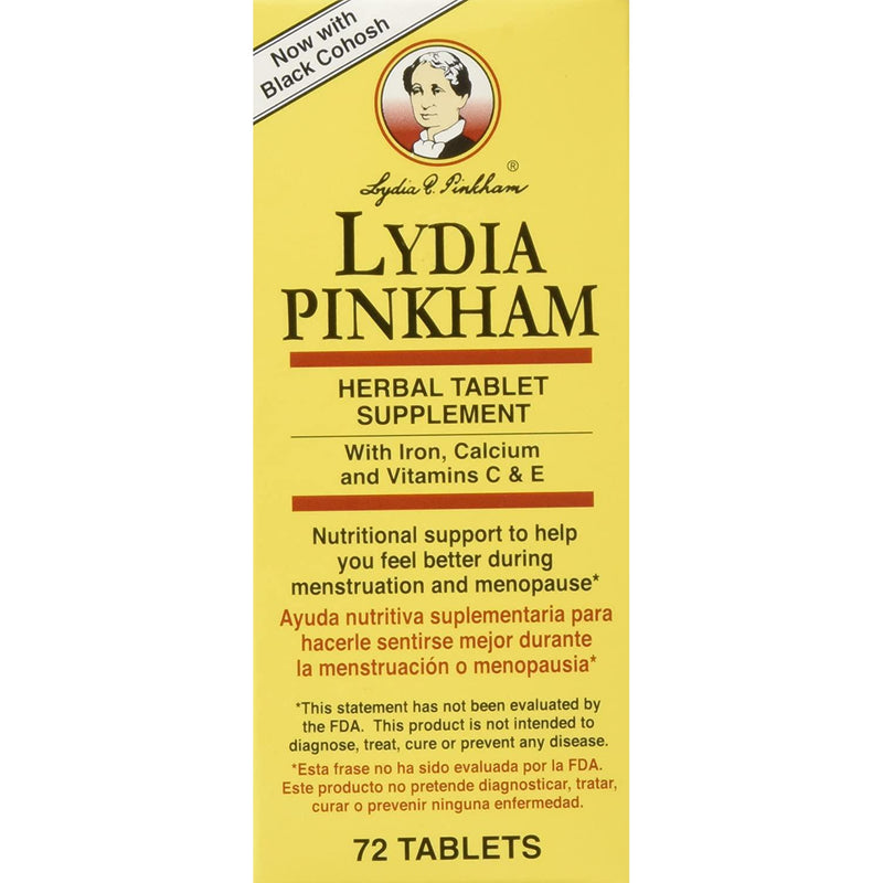 Lydia Pinkham Herbal Tablet Supplement, 72 count