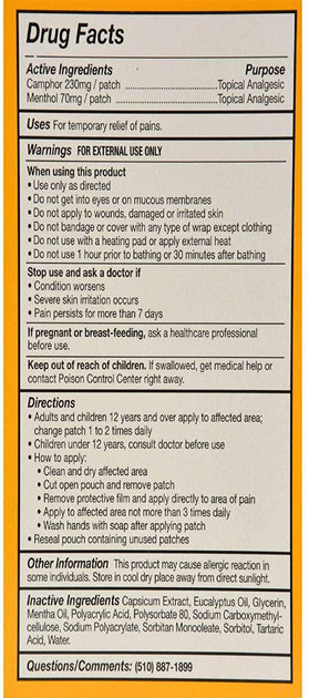 Tiger Balm Pain Relieving Patch, Large, 4 Count | Silver Rod Pharmacy