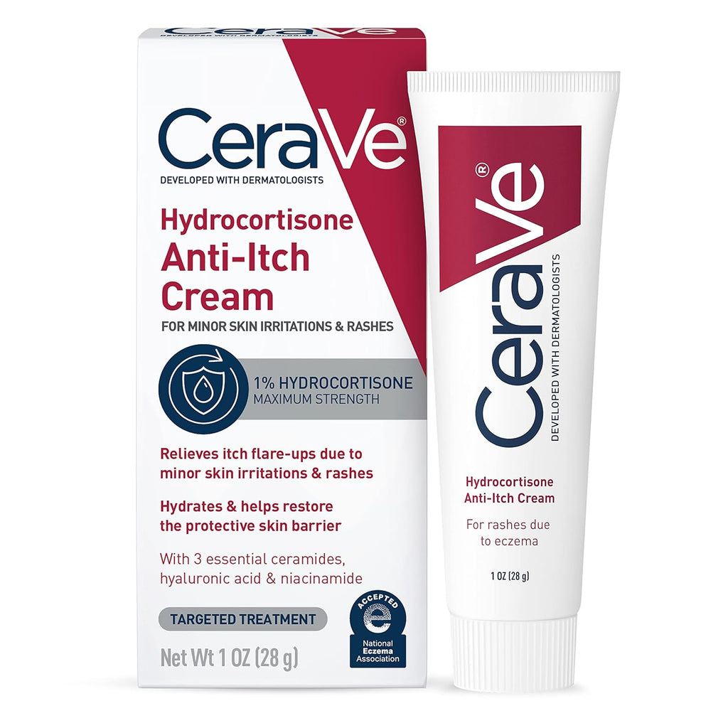 CeraVe 1% Hydrocortisone Anti-Itch Cream, Fragrance-Free Relief for Eczema-Prone & Dry Skin, 1 Ounce