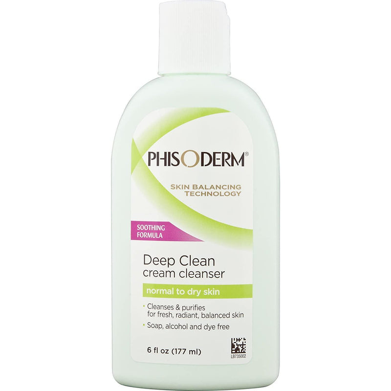Phisoderm Deep Clean Cream Cleanser 6 Fl oz, Normal to Dry Skin (3-pack)