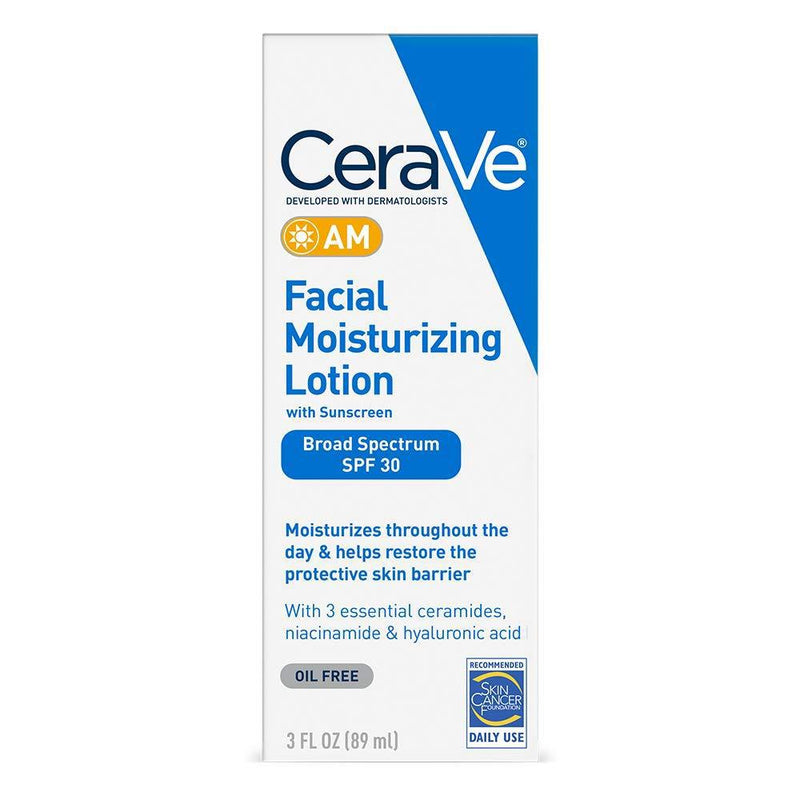 CeraVe Facial Moisturizing Lotion AM SPF 30  3 Fl oz, Pack of 3