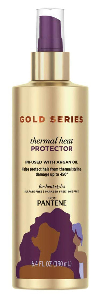 Pantene Gold Series Thermal Heat Protector Infused with Argan Oil, 6.4 fl oz, Pack of 1