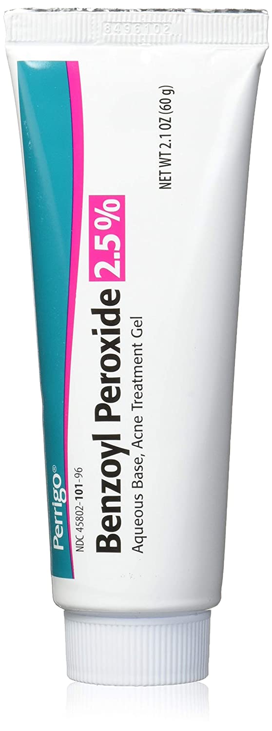 Perrigo 2.5% Benzoyl Peroxide Acne Treatment Gel, 60 Gram Tube