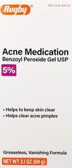 Rugby Acne Medication, 5% Benzoyl Peroxide Gel 2.1 oz