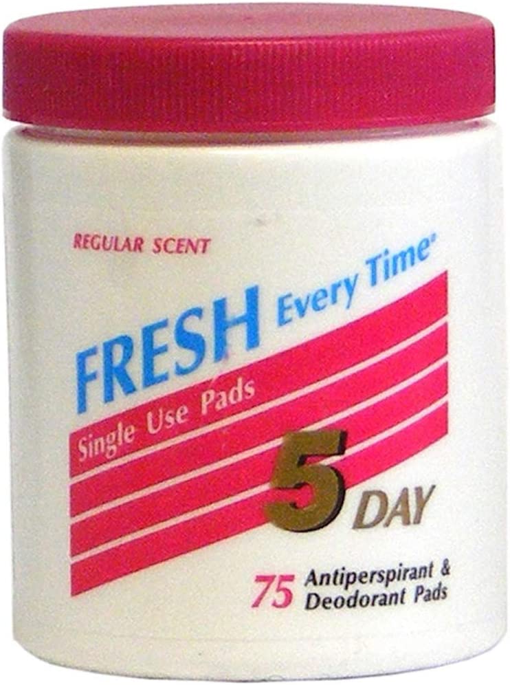 5 Day Antiperspirant and Deodorant Pads Regular, 75 Ea