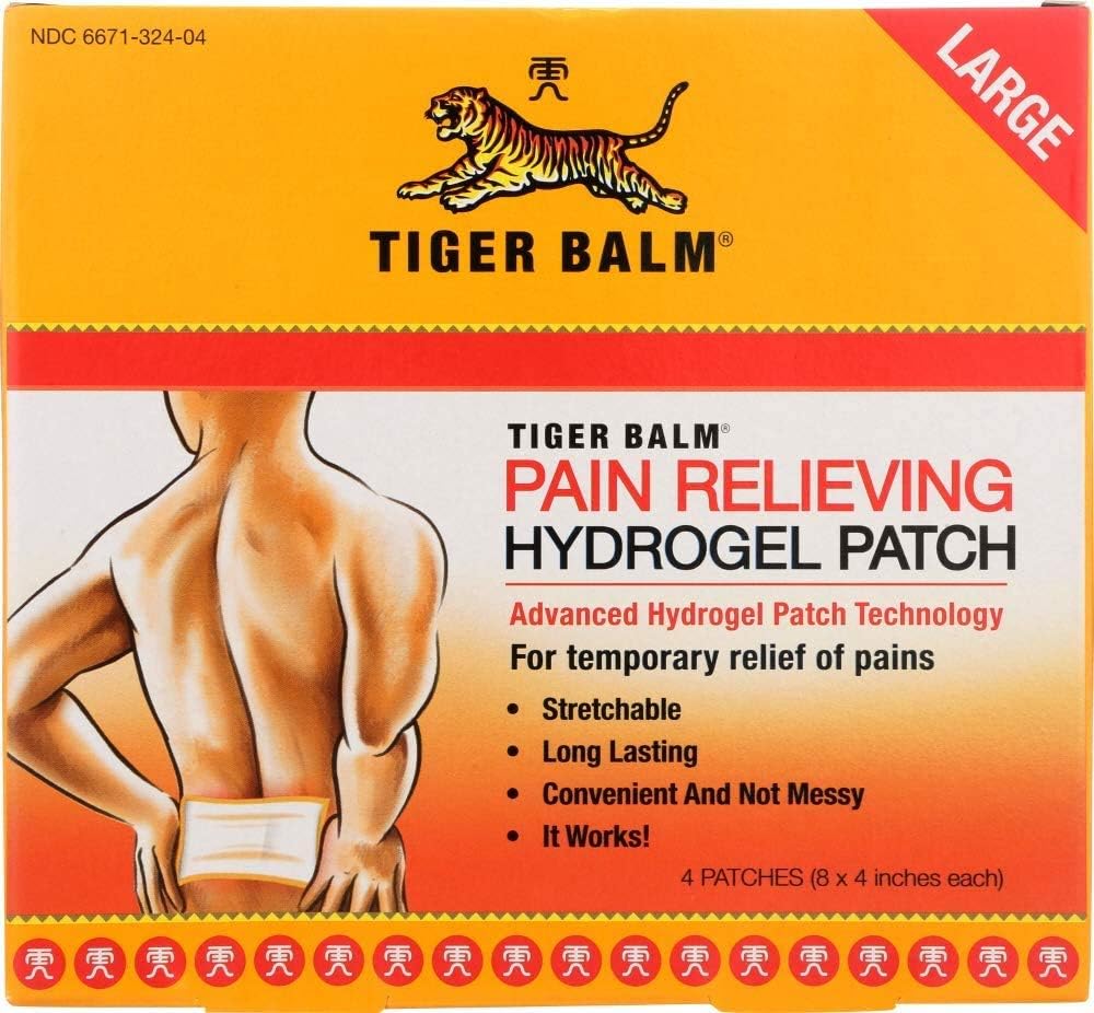 Tiger Balm Pain Relieving Patch, Large, 4 Count (Pack of 1)