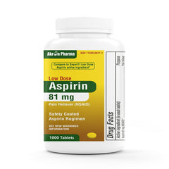 Akron Low Dose Aspirin EC 81mg, 1,000 Count
