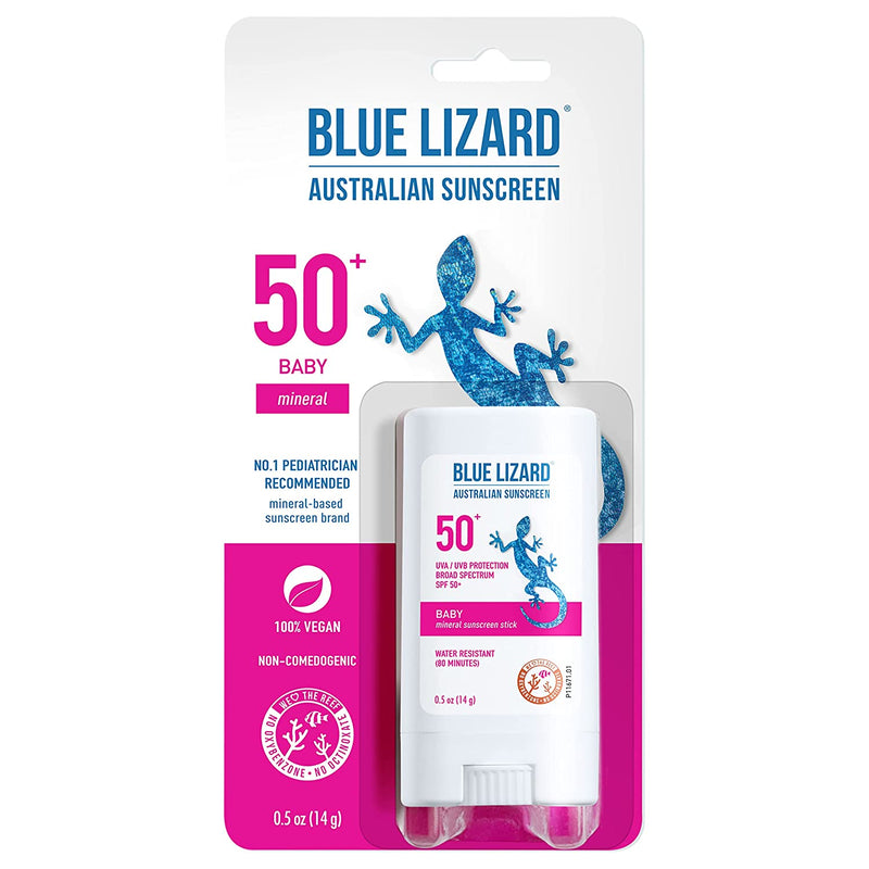 Blue Lizard BABY Mineral Sunscreen Stick with Zinc Oxide, SPF 50+, 0.5 Ounce