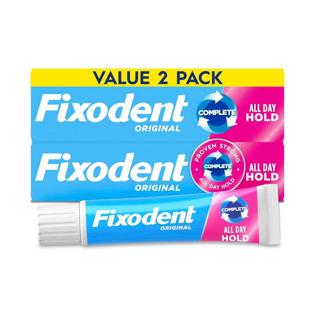 Fixodent Complete Original Denture Adhesive Cream Dual Pack, 2.4 oz Each, Pack of 2