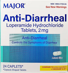 Major Anti-Diarrheal (Loperamide 2 mg/Blister Packed Capsules, 24 Count