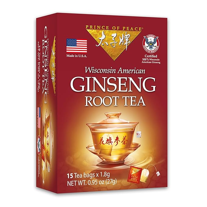 Prince Of Peace American Wisconsin Ginseng Root Tea, 15 Count (Pack of 1)