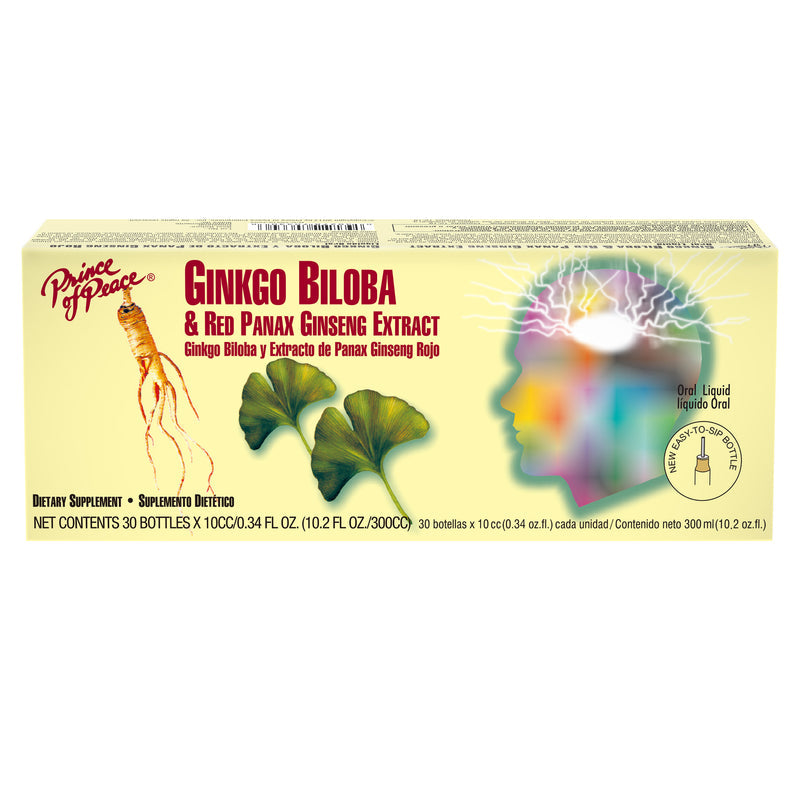 Prince of Peace Ginkgo Biloba & Red Panax Ginseng Extract, 30x10cc