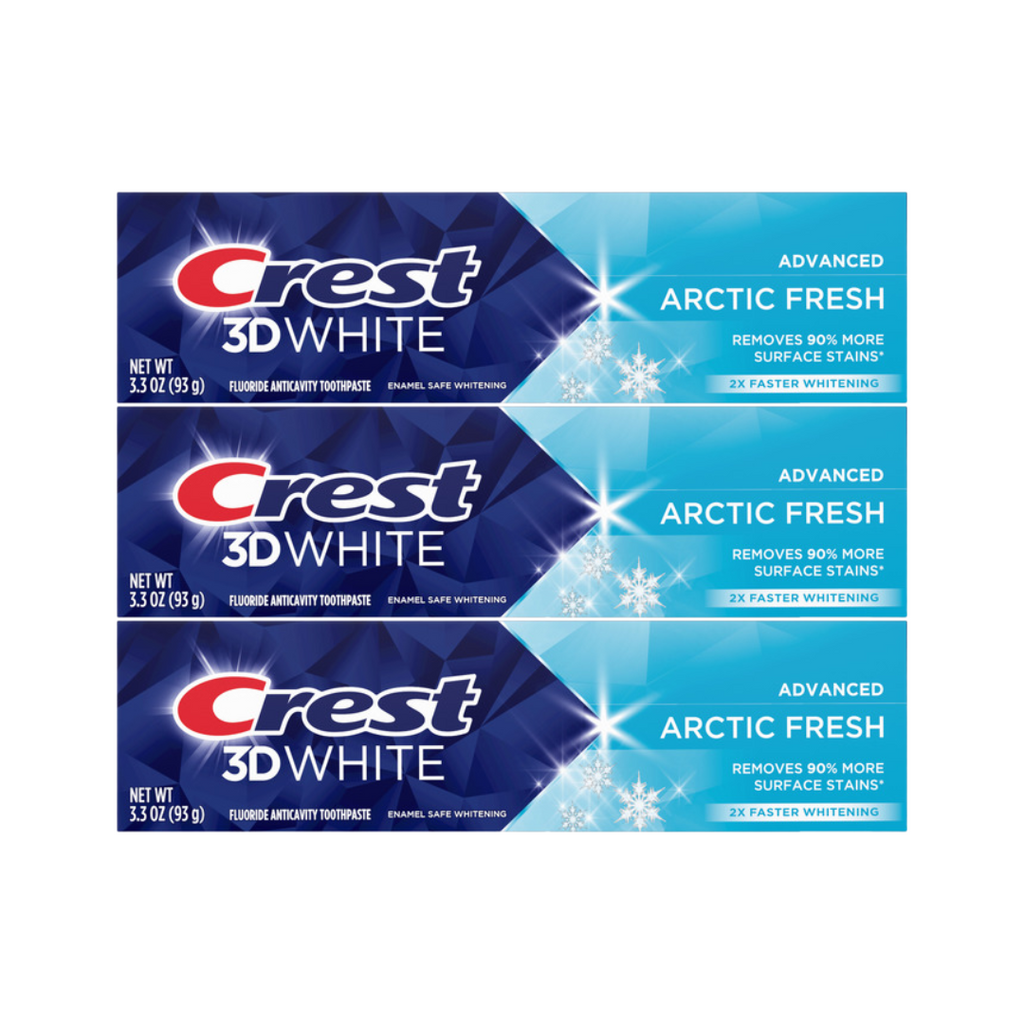Crest 3D White Advanced Arctic Fresh Toothpaste 3.3 Oz (Pack of 3)