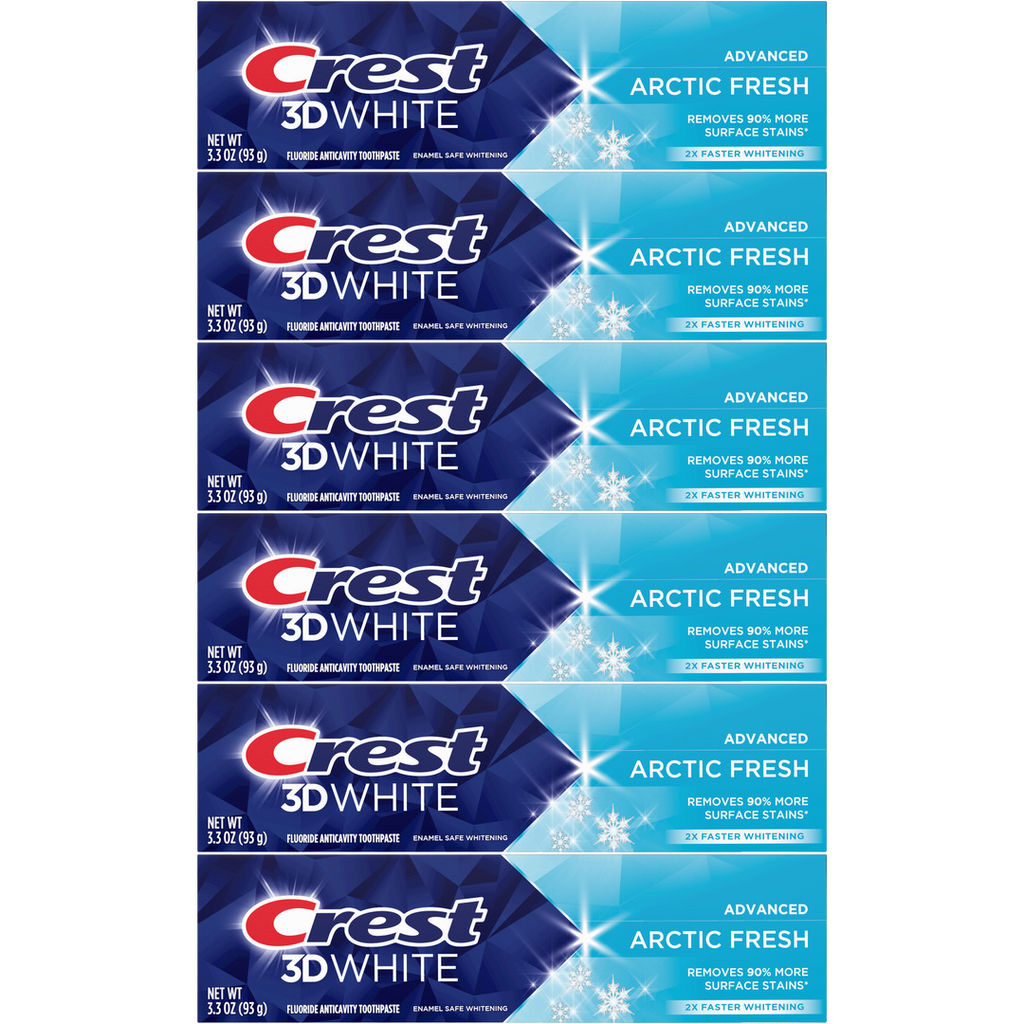 Crest 3D White Advanced Arctic Fresh Toothpaste 3.3 Oz (Pack of 6)