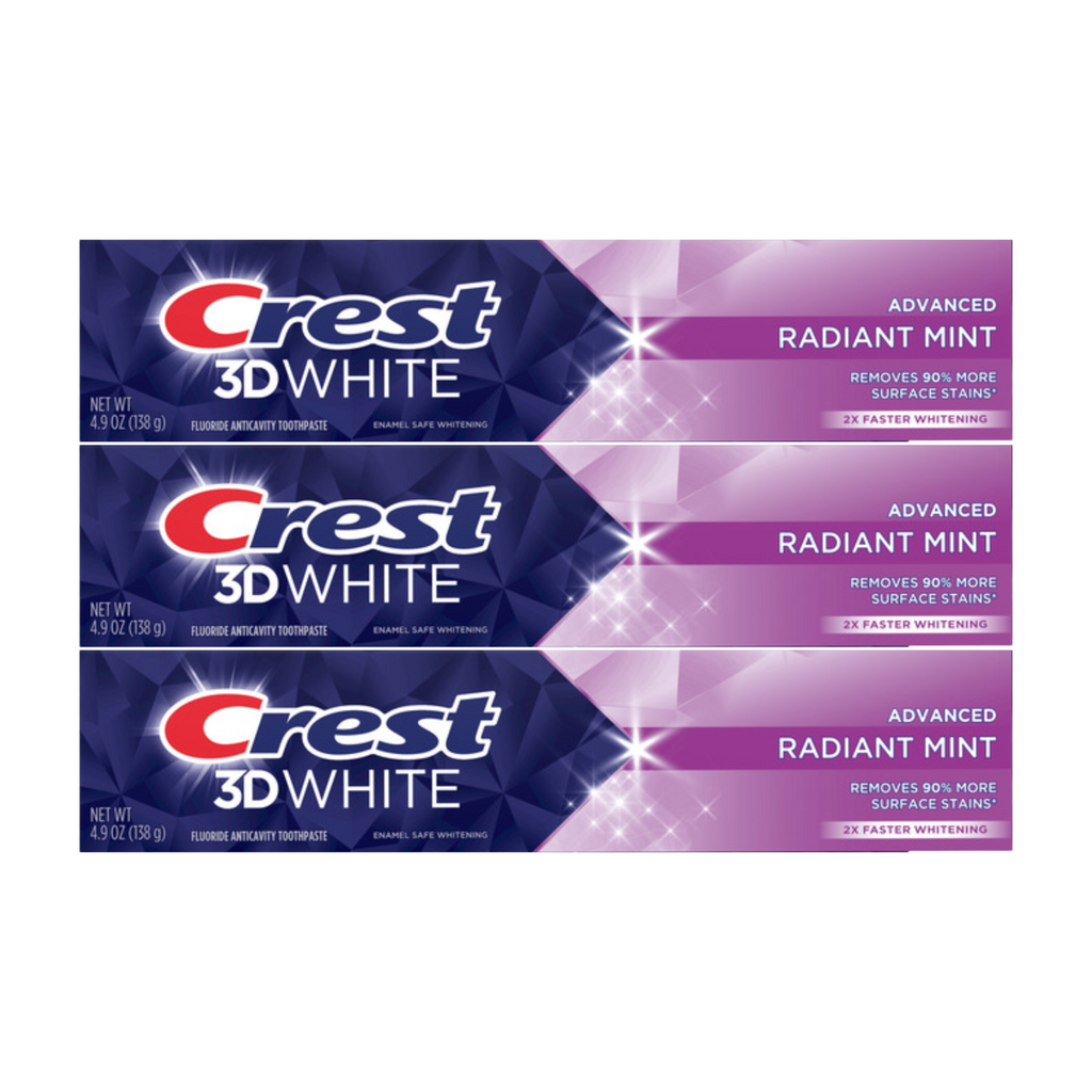 Crest 3D White Advanced Radiant Mint Toothpaste 4.9oz (Pack of 3)