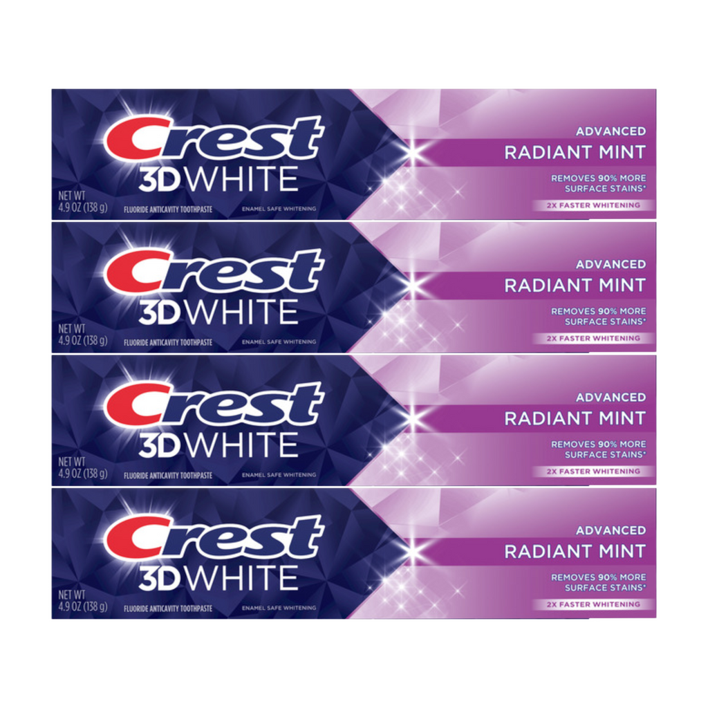 Crest 3D White Advanced Radiant Mint Toothpaste 4.9oz (Pack of 4)