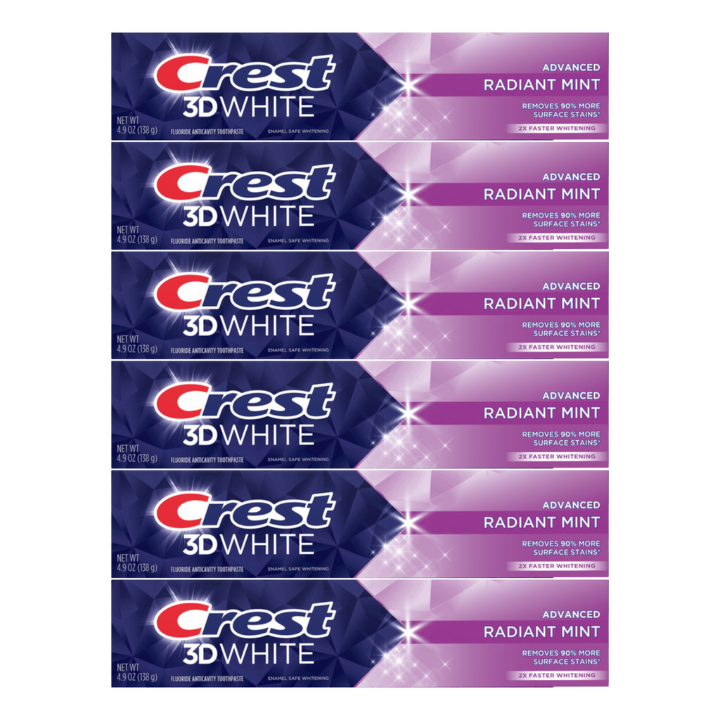 Crest 3D White Advanced Radiant Mint Toothpaste 4.9oz (Pack of 6)