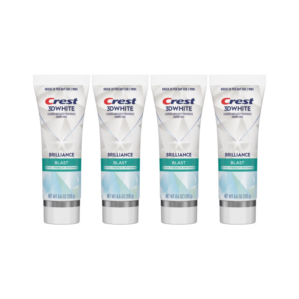 Crest 3D White Brilliance Blast Toothpaste 4.6 Oz (Pack of 4)