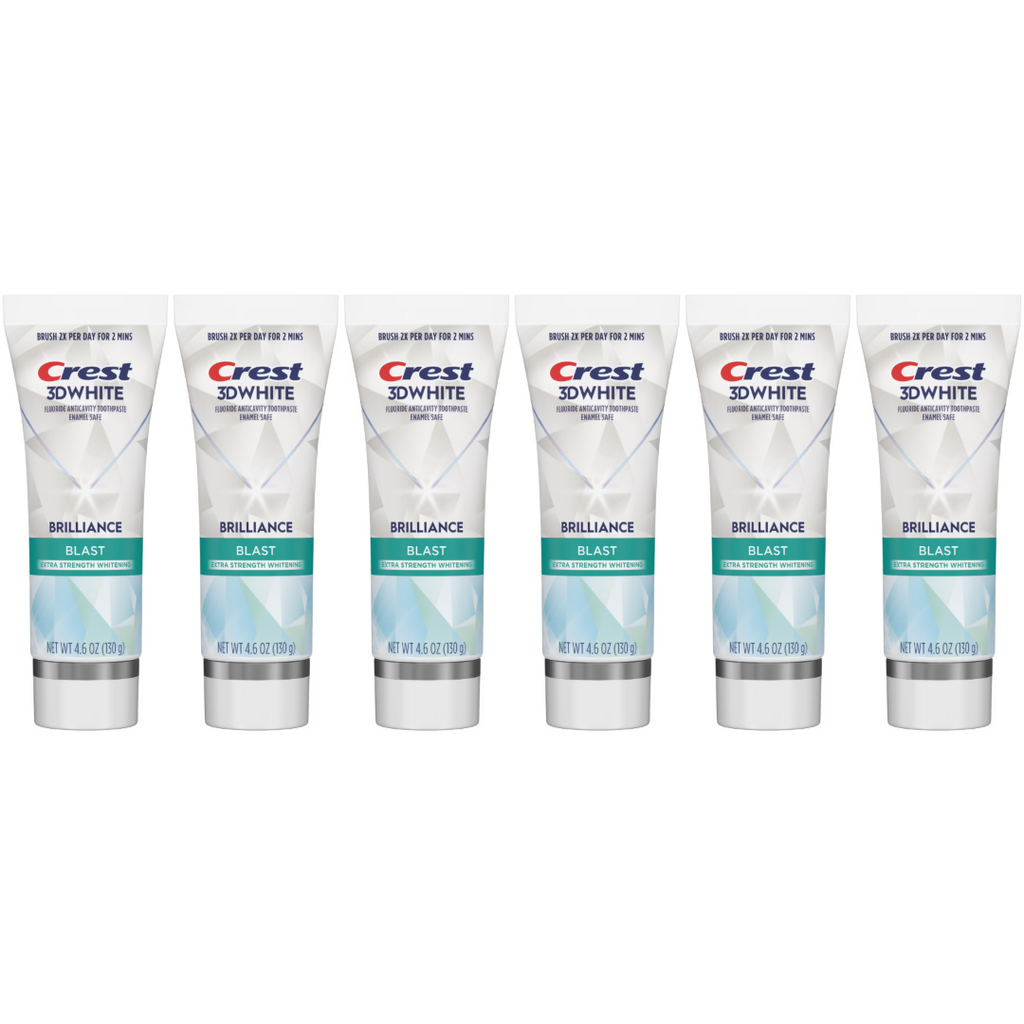 Crest 3D White Brilliance Blast Toothpaste 4.6 Oz (Pack of 6)