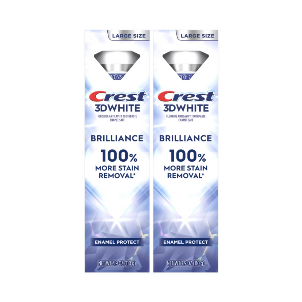 Crest 3D White Brilliance Enamel Protect Toothpaste 3.9 Oz (Pack of 2)