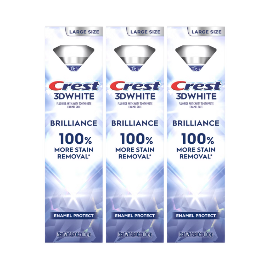 Crest 3D White Brilliance Enamel Protect Toothpaste 3.9 Oz (Pack of 3)
