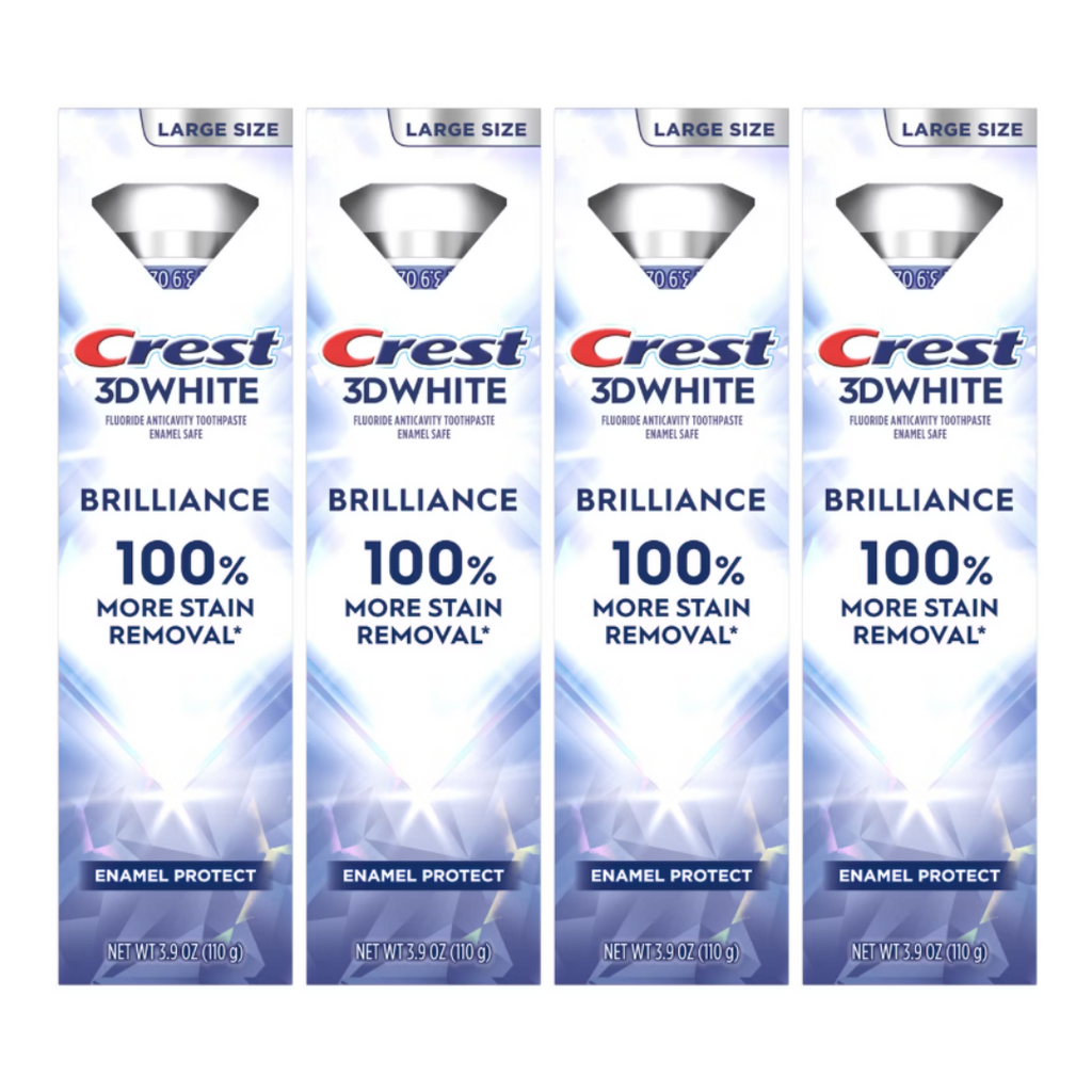 Crest 3D White Brilliance Enamel Protect Toothpaste 3.9 Oz (Pack of 4)